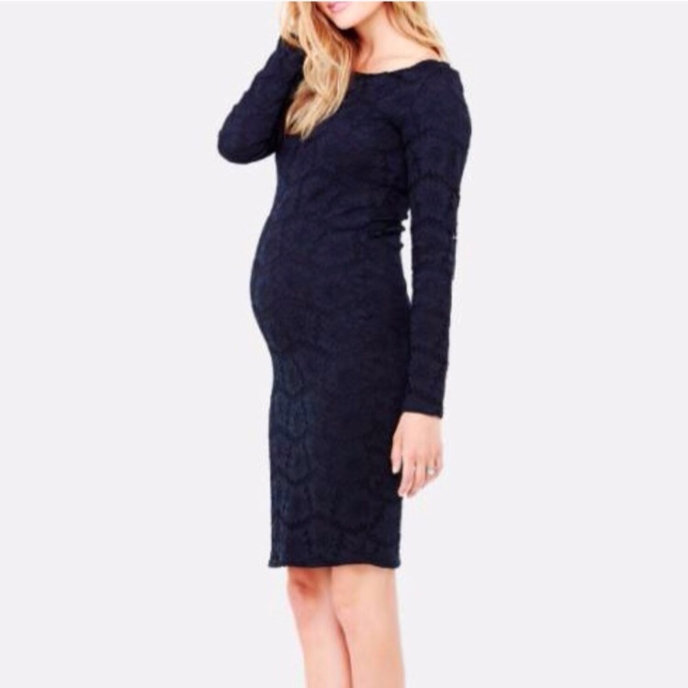 (A) Ingrid & Isabel Lace Maternity Dress (black)